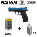 Pack Pistolet de défense M&P9 Bleu - T4E UMAREX