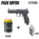 Pack Pistolet de défense HDP50 Noir - T4E UMAREX